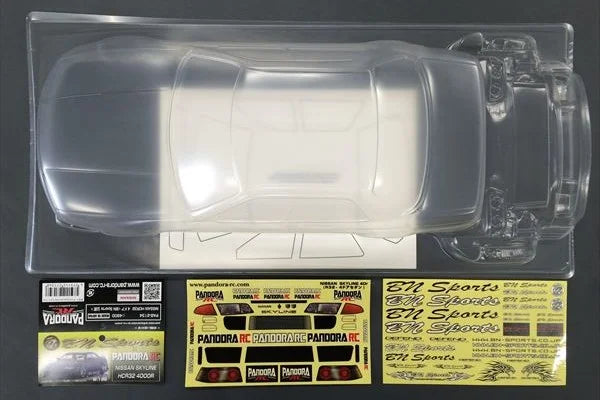 Pandora RC Nissan Skyline GT-R R32 Sedan BN SPORT 4-Door 1/10 Clear Drift Body