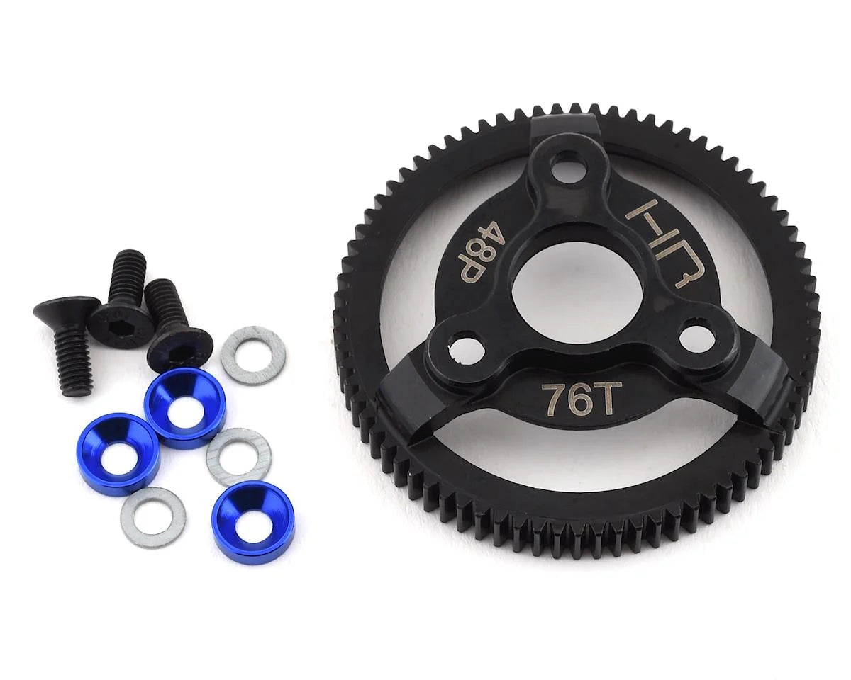 Hot Racing 76T 48P Hardened Steel Spur Gear, Blue: Traxxas 2WD