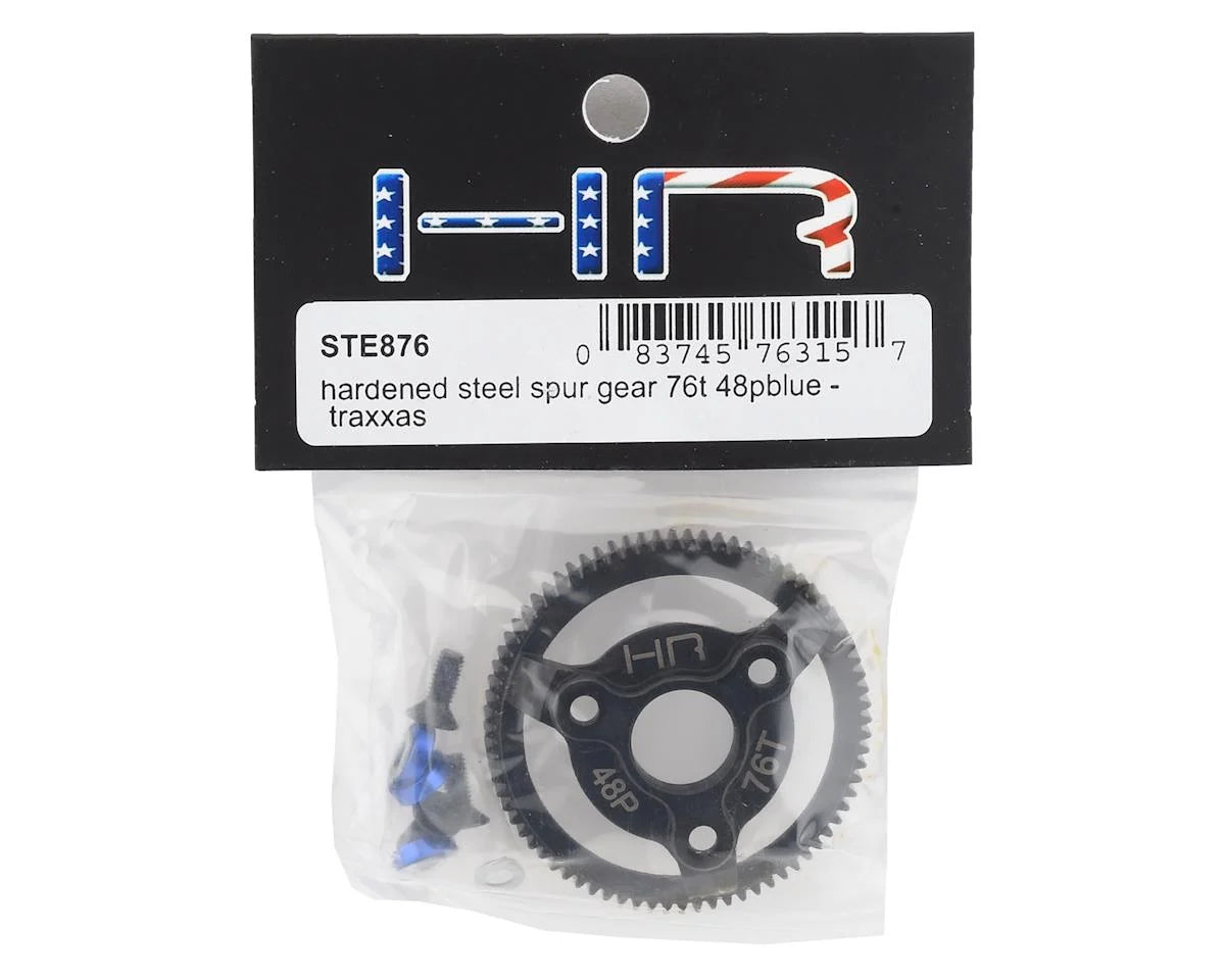 Hot Racing 76T 48P Hardened Steel Spur Gear, Blue: Traxxas 2WD